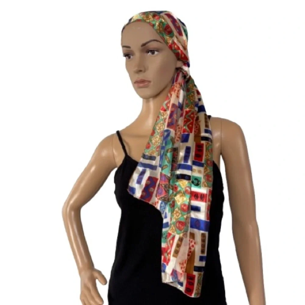Multi Color Light Weight Head Scarf Shoulder Wrap Neck Scarf Purse Scarf OS